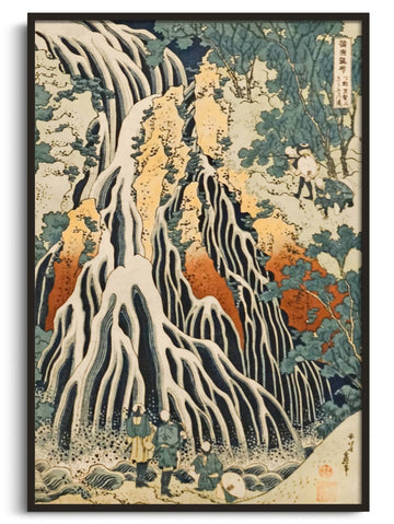 Inspiration Pèlerins à la cascade Kirifuri Hokusai - peinture à l'huile