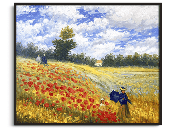 Tableau sur commande inspiré de Monet - Les coquelicots
